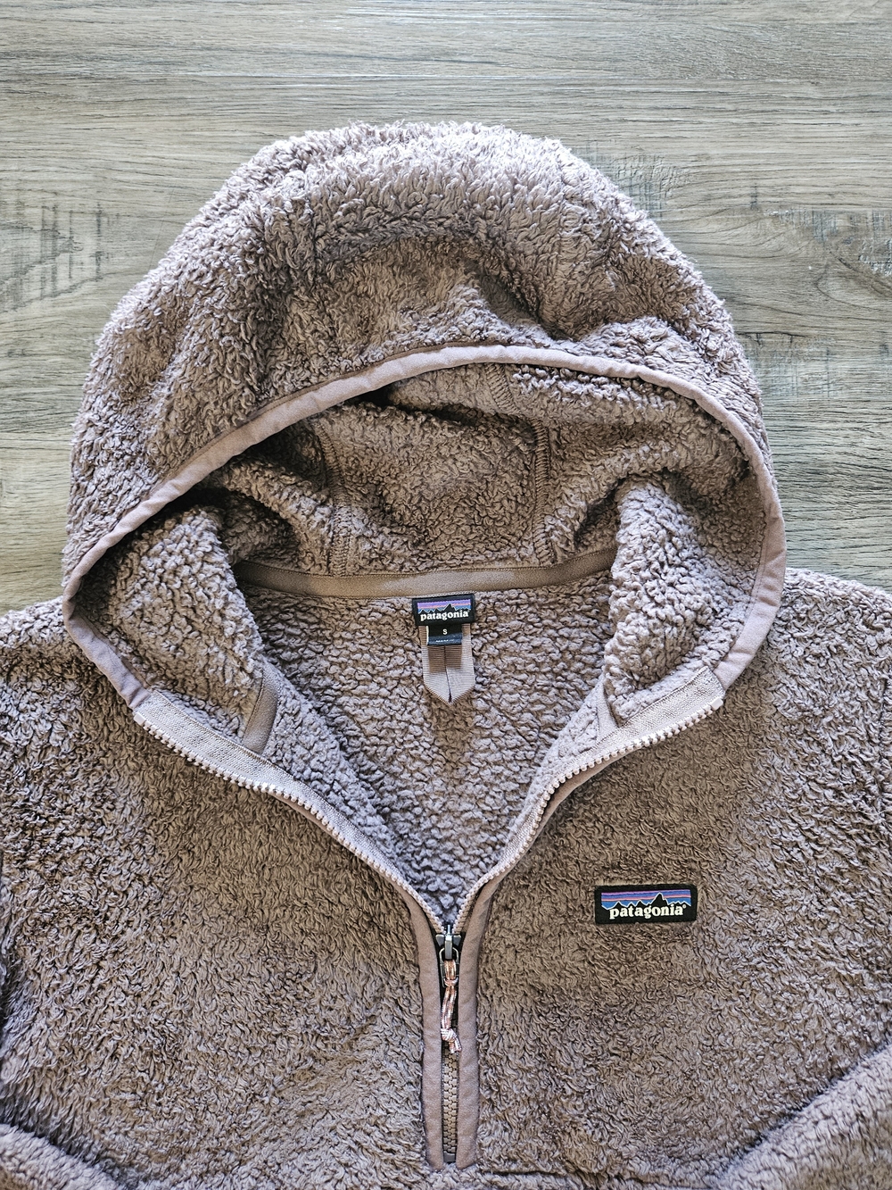 Patagonia Women's Los Gatos Mauve Brown Hooded Half Zip Pullover - Picture 5 of 12